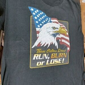 Jerzees Super T XL Black T-Shirt AMERICAN EAGLE THESE COLORS DONT RUN BURN LOSE